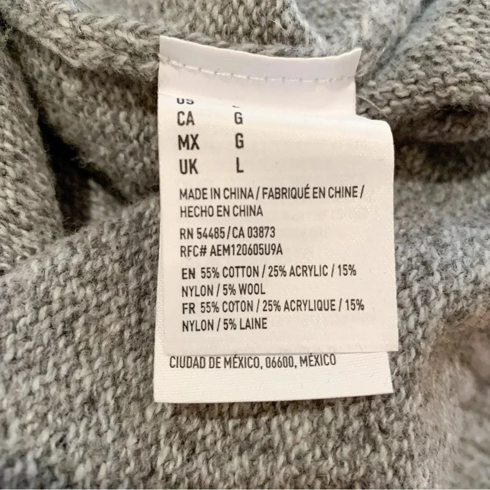 American Eagle Gray Fair Isle Pullover Sweater